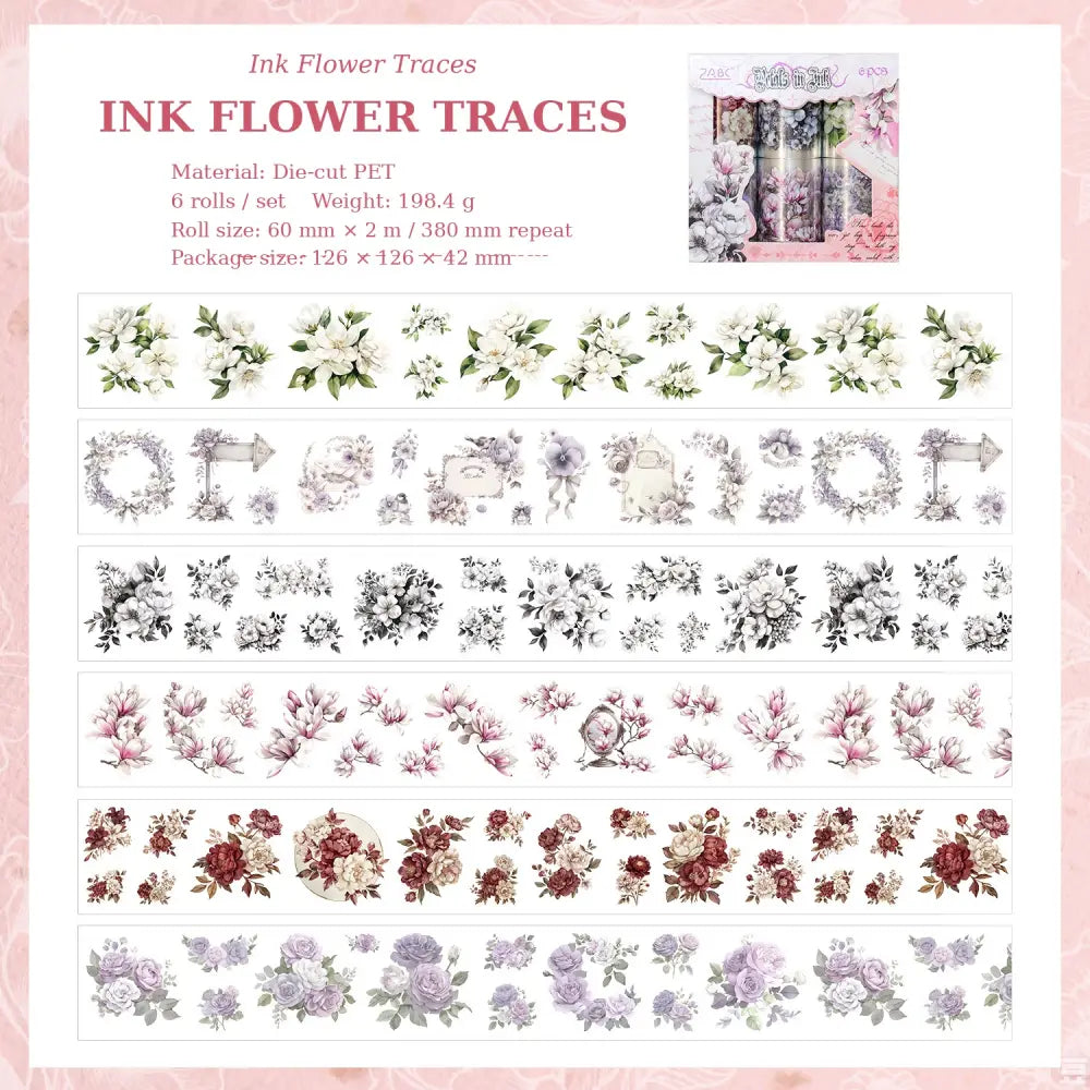 Whisper of Blossoms style 01 washi tape set
