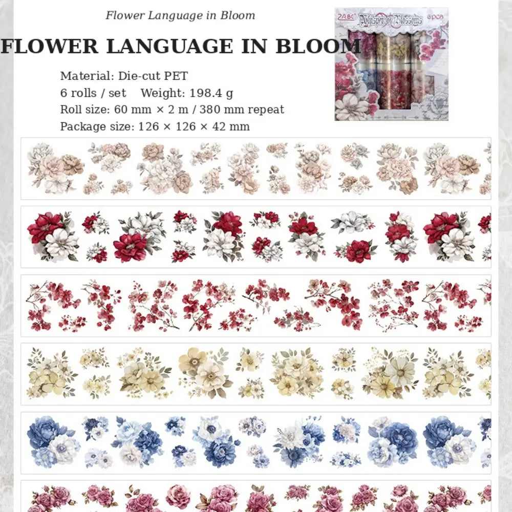 Whisper of Blossoms style 02 washi tape set