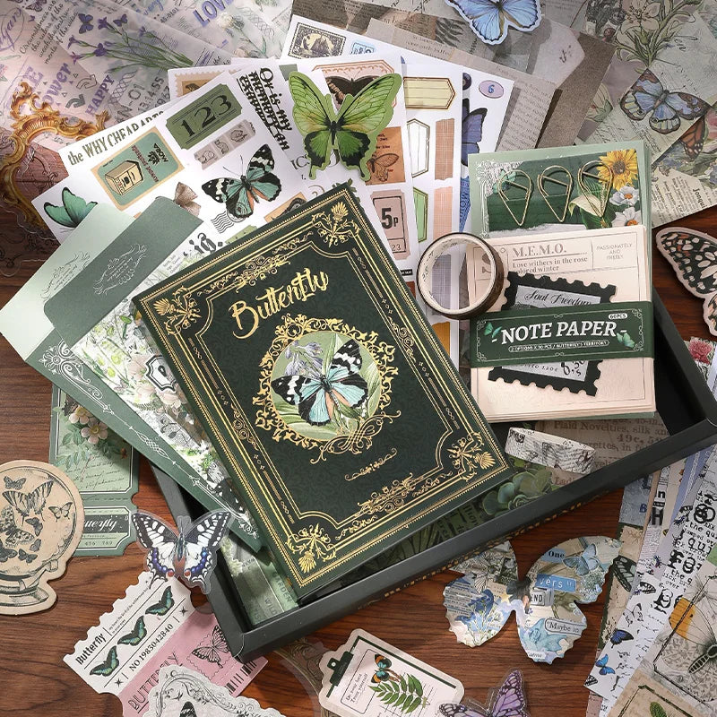 Woodland Stories Junk Journal Kit gallery image 1 showing forest-themed papers, stickers, and ephemera for junk journaling, scrapbooking, and collage