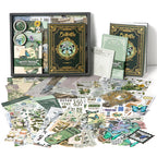 Woodland Stories Junk Journal Kit gallery image 2 showing forest-themed papers, stickers, and ephemera for junk journaling, scrapbooking, and collage