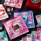 Y2K retro tech and gadgets sticker book set covers with flip phone, computer, and digital window designs