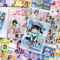 Youth diary character journaling sticker set surrounded by colorful illustrated character and collage sticker sheets